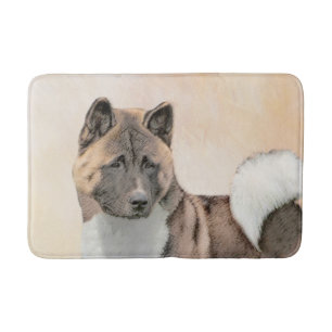 Akita Painting - Cute Original Dog Art Badmat