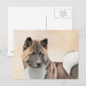 Akita Painting - Cute Original Dog Art Briefkaart (Voorkant / Achterkant)