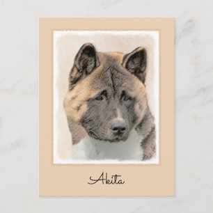 Akita Painting - Cute Original Dog Art Briefkaart
