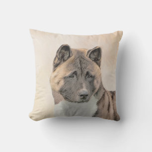Akita Painting - Cute Original Dog Art Buitenkussen