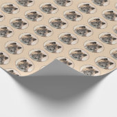 Akita Painting - Cute Original Dog Art Cadeaupapier (Hoek)