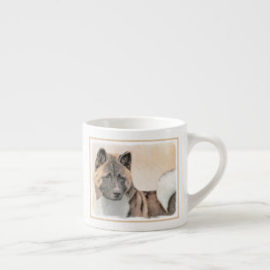 Akita Painting - Cute Original Dog Art Espresso Kop