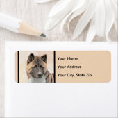 Akita Painting - Cute Original Dog Art Etiket (Insitu)