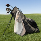 Akita Painting - Cute Original Dog Art Golfhanddoek (Groen)