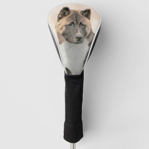 Akita Painting - Cute Original Dog Art Golfheadcover
