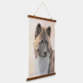 Akita Painting - Cute Original Dog Art Hangend Wandkleed (Gebogen)