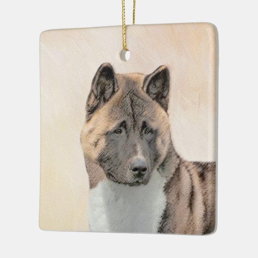 Akita Painting - Cute Original Dog Art Keramisch Ornament (Links)