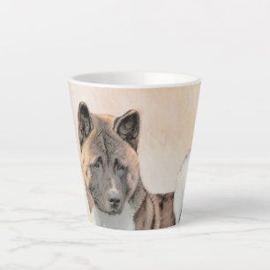 Akita Painting - Cute Original Dog Art Latte Mok