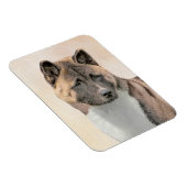 Akita Painting - Cute Original Dog Art Magneet (Rechterzijde)