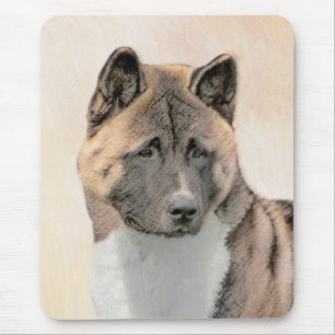 Akita Painting - Cute Original Dog Art Muismat