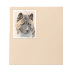 Akita Painting - Cute Original Dog Art Notitieblok