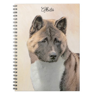 Akita Painting - Cute Original Dog Art Notitieboek