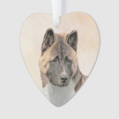 Akita Painting - Cute Original Dog Art Ornament (voorkant)