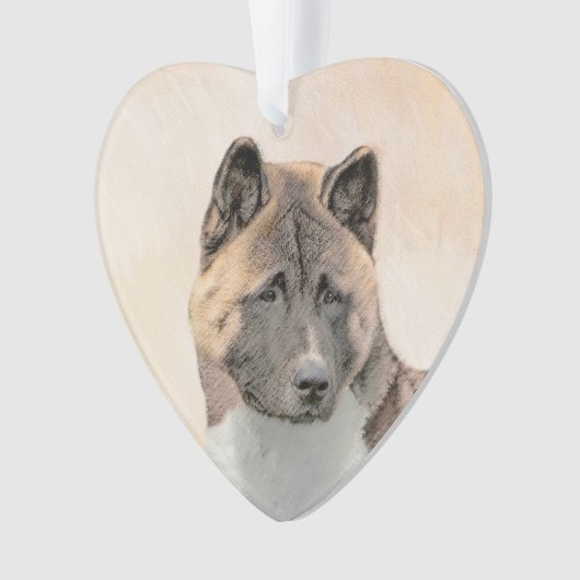 Akita Painting - Cute Original Dog Art Ornament (voorkant)