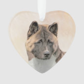 Akita Painting - Cute Original Dog Art Ornament (voorkant)