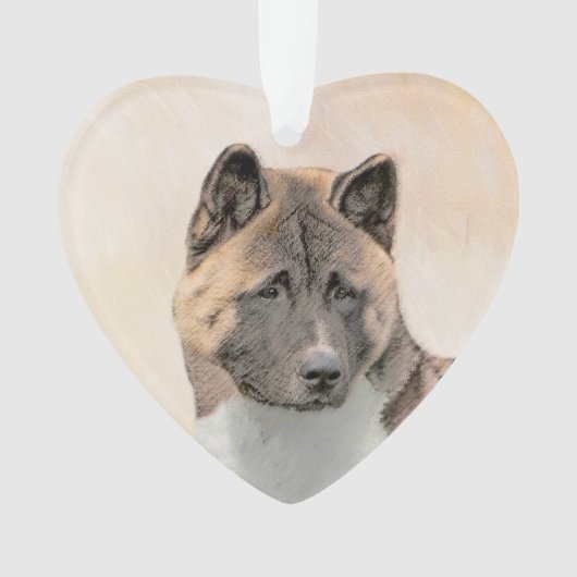 Akita Painting - Cute Original Dog Art Ornament (voorkant)