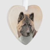 Akita Painting - Cute Original Dog Art Ornament (voorkant)