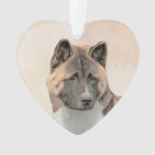 Akita Painting - Cute Original Dog Art Ornament (achterkant)
