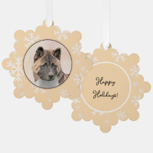 Akita Painting - Cute Original Dog Art Ornament Kaart