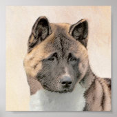 Akita Painting - Cute Original Dog Art Poster (Voorkant)