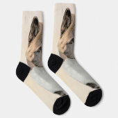 Akita Painting - Cute Original Dog Art Sokken (Rechts)