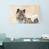 Akita Painting - Cute Original Dog Art Spandoek (Beurs)