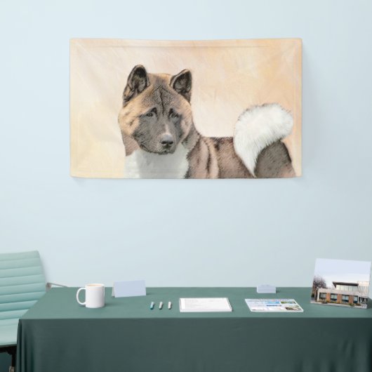 Akita Painting - Cute Original Dog Art Spandoek (Beurs)