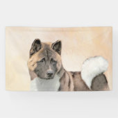 Akita Painting - Cute Original Dog Art Spandoek (Horizontaal)