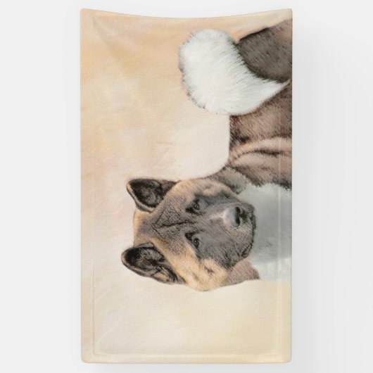 Akita Painting - Cute Original Dog Art Spandoek (Verticaal)