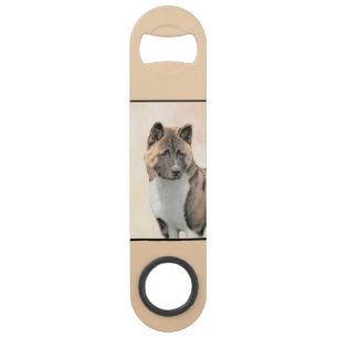 Akita Painting - Cute Original Dog Art Speed Flessenopener