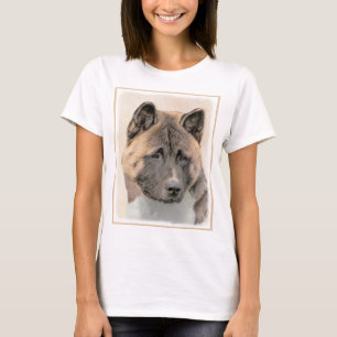 Akita Painting - Cute Original Dog Art T-shirt