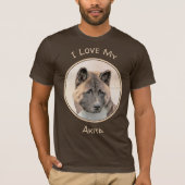 Akita Painting - Cute Original Dog Art T-shirt (Voorkant)