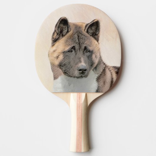 Akita Painting - Cute Original Dog Art Tafeltennisbatje (Voorkant)