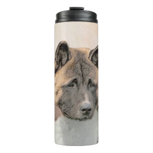 Akita Painting - Cute Original Dog Art Thermosbeker