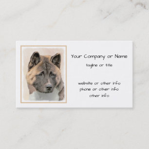 Akita Painting - Cute Original Dog Art Visitekaartje