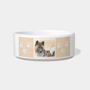 Akita Painting - Cute Original Dog Art Voerbakje