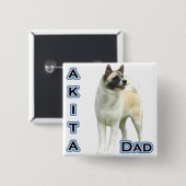 Akita Pap 4 Vierkante Button 5,1 Cm (Voorkant /achterkant)