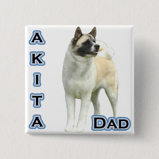 Akita Pap 4 Vierkante Button 5,1 Cm (Voorkant)