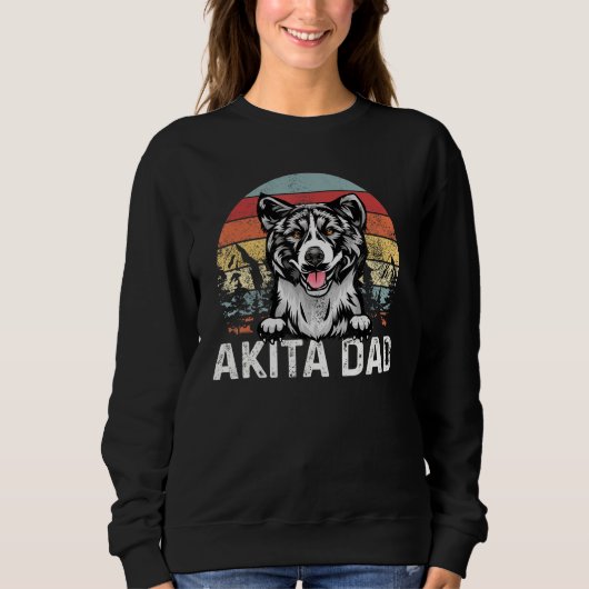  Akita Papa Retro Sunset Vaders Dag Trui (Voorkant)