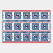 Akita Patriotic Red White en Blue 4 juli Inpakpapier Vel (Voorkant 3)