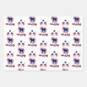 Akita Patriotic Red White en Blue 4 juli Inpakpapier Vel (Voorkant 2)