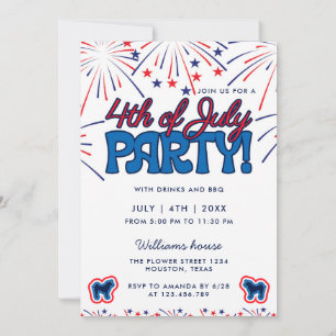Akita Patriottisch Vuurwerk 4 Juli BBQ-feest Kaart