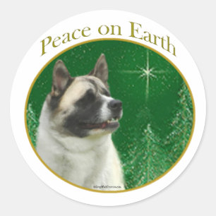 Akita Peace Ronde Sticker