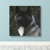 akita pinto zwart masker canvas afdruk (Insitu (Houten vloer))