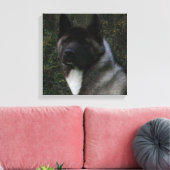 akita pinto zwart masker canvas afdruk (Insitu (Woonkamer))