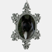 akita pinto zwart masker tin sneeuwvlok ornament (Links)