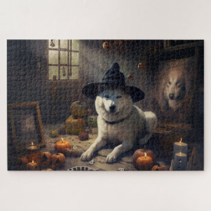 Akita Pompoenen Halloween Griezelen Legpuzzel
