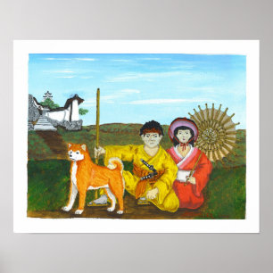 akita princess en samurai poster