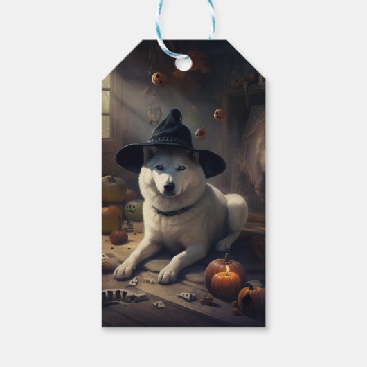 Akita Pumpkins Halloween Scary Cadeaulabel (Voorkant)