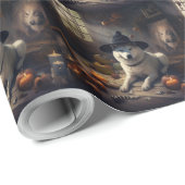 Akita Pumpkins Halloween Scary Cadeaupapier (Rol Hoek)